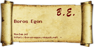 Boros Egon névjegykártya