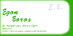 egon boros business card